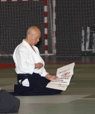 Hayato Osawa Shihan - Madrid - 2014 - Diploma 6ºDan Aikikai Hombu Dojo a Roberto Sánchez Arévalo